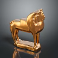 Elegant Golden Lion Shaped Decorative Furniture Sculpture For Home Decor