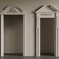 Two Decorative White Door Frames With Carved Arch And Triangular Pediments 3d model