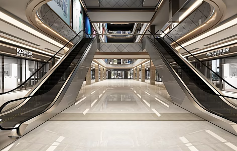 Atrium Hall of Mall 3d model
