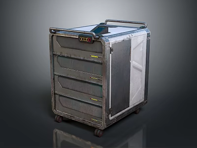 Mobile Steel Tool Cabinet With Multiple Drawers And Rolling Wheels For Tools 3d model