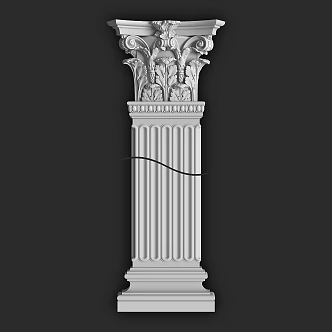 European-style simple carved pillar decorative pillar carved 3d model