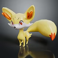 Yellow Fox Game Movie Character With Big Ears Red Eyes And Orange Tail Tip