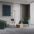 Modern leisure sofa combination shaped sofa coffee table combination 3d model