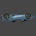 Sleek Blue Convertible Sports Car With Yellow Interior Black Wheels And Open Top Design
