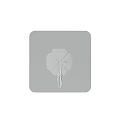 Gray Square Wall Mounted Hook With Flower Design For Home Organization