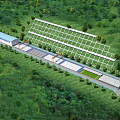 Modern Highway Road Facilities With Solar Panels Green Landscaping And Service Buildings