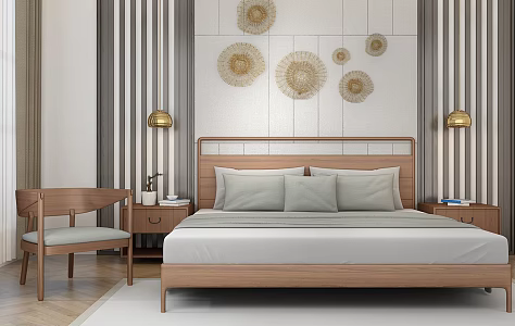 Background double bed 3d model