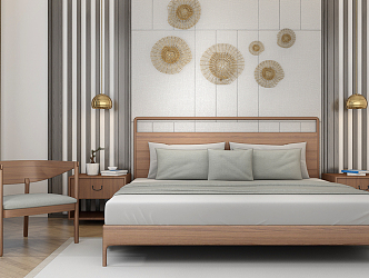 Background double bed 3d model