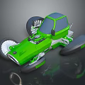 Green Futuristic Concept Car With Large Wheels Tinted Windows And Sleek Design