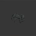 Detailed Digital 3D Ant Model With Textured Exoskeleton And Extended Legs 3d model