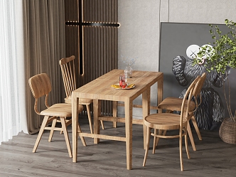 Modern Dining Table and Chair Combination 3d model