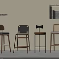 Modern Bar Stools With Wooden Frames Leather Seats Metal Bases And Stylish Design