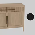 Modern Dark Wooden Sideboard with Golden Handles and Sleek Two Door Design