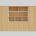 Modern Wooden File Cabinet With Closed Doors And Open Storage Shelves