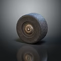 Close-up View Of Black Textured Tire With Metal Rim On Dark Reflective Background