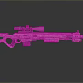 Modern Sniper Rifle In Pink And Cyan With Telescopic Scope Detachable Magazine And Metallic Finish