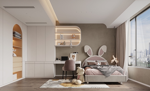 Modern Children's Room Girls Room 3d model