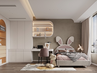 Modern Children's Room Girls Room 3d model