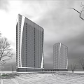 Modern Apartment Building Apartment Facade 3d model