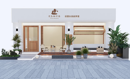 Modern Door Head Coffee Milk Tea Dessert Door Head 3d model