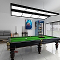 Modern billiard table billiard room 3d model