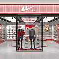 Modern Warrior Sports Footwear Specialty Store Interior With Sportswear Mannequins And Rich Shoe Product Displays