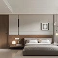 Modern Elegant Open Living Dining Room With Wooden Cabinets Beige Sofa And Built-in Appliances