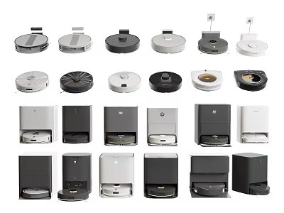 Various Modern Household Appliances Including Robotic Vacuums And Hand Dryers 3d model