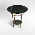 Elegant Round Side Table With Gold Metal Frame And Glass Top
