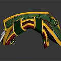 Green Yellow Red Decorative Weapon With Chain And Circular Ornaments