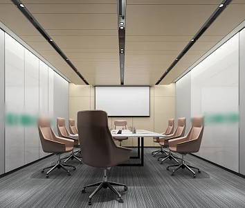 Style boutique small conference room full set 3d model