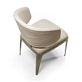 Elegant Modern Upholstered Dining Chair With Beige Seat Backrest And Metal Legs