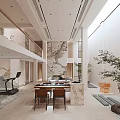 Modern Spacious Basement Living Area With Bright Skylight Sofa Bookshelf And Plants