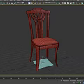 Dark Brown Wooden Single Chair With Heart Shaped Backrest And Leather Seat