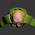 Anthropomorphic Corn Game Movie Character With Pink Head Yellow Corn Body And Green Leaf Costume