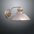 Vintage Metal Wall Light With Brass Arm And Conical Grid Lampshade Design