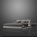 Modern Double Bed Interior Featuring Nightstands Soft Bedding And Decorative Pillows