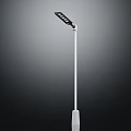 Modern Outdoor Street Light With White Pole And Black LED Head