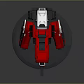 Detailed Red and Black Robot Character With Articulated Arms And Mechanical Design
