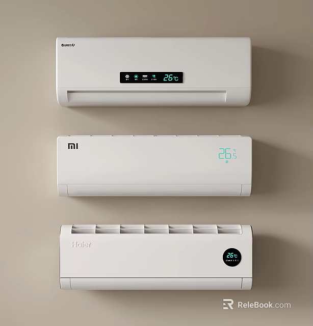 Gree Mi Haier Wall Mounted Air Conditioner Fans With Digital Temperature 3d model 
