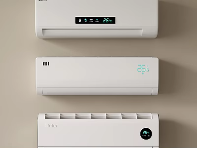 Gree Mi Haier Wall Mounted Air Conditioner Fans With Digital Temperature 3d model