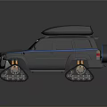 SK Performance Black Off Road SUV Featuring Roof Rack And Track Tires Design