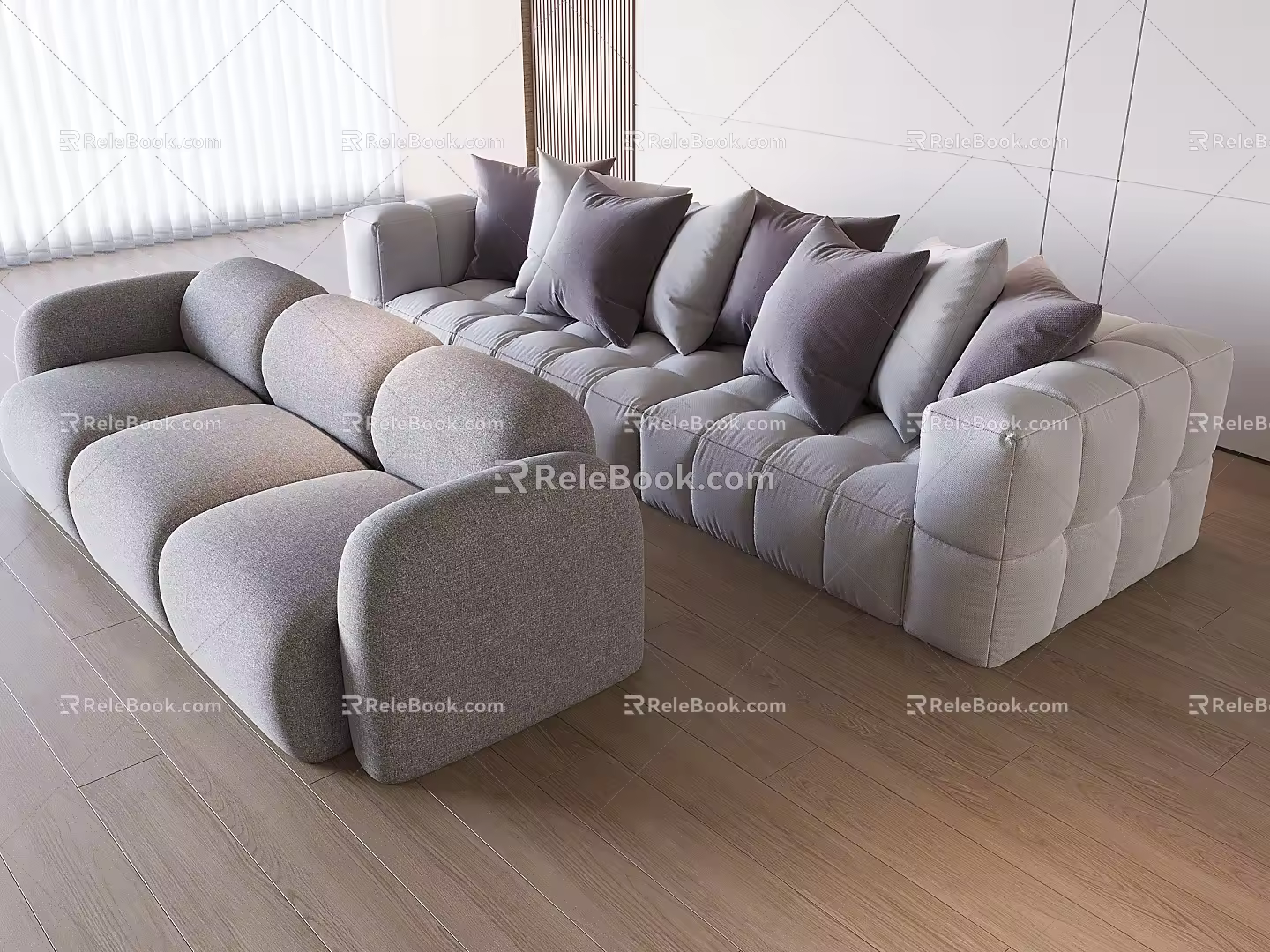 Modern Sofa Leisure Sofa Soft Bag Sofa Pillow Bread Sofa Multi-Person Sofa 3d model
