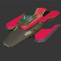Futuristic Cosmic Aerospace Spaceship With Gray And Pink Streamlined Design Cockpit