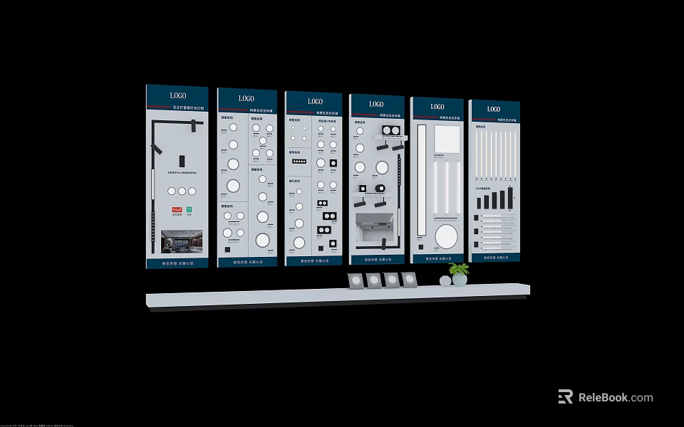 Multiple LEXI Control Panels With Functional Buttons And Display Interfaces 3d model 