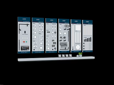 Multiple LEXI Control Panels With Functional Buttons And Display Interfaces 3d model