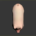 Cute Pink Cartoon Pig Character With Closed Eyes And Red Hooves