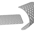Gray Perforated Metal Kitchen Drain Mats With Round Holes For Countertop Use