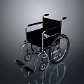 Black Modern Wheelchair With Metal Frame Armrests And Wheels On Reflective Surface