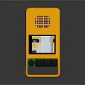 Portable Yellow Handheld Device With Digital Screen And Control Buttons
